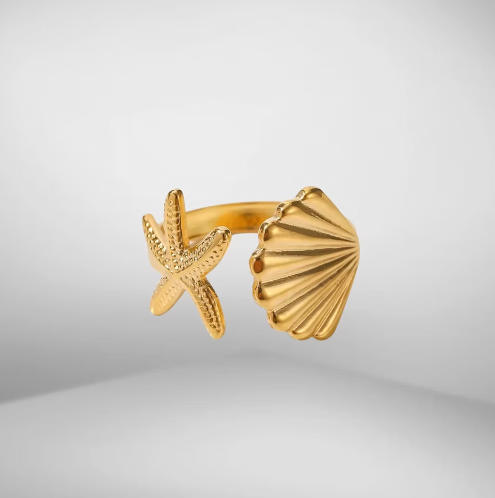 Starry Seashell Ring