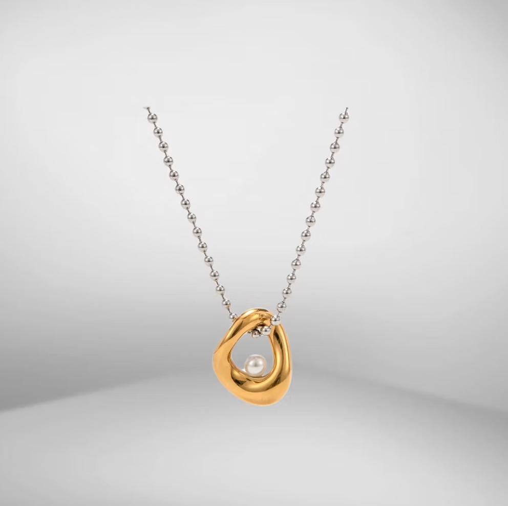 Silver & Gold Swirl Necklace